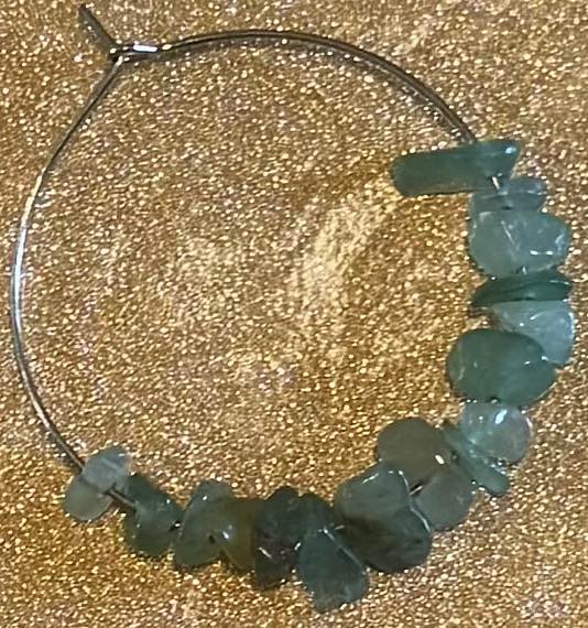 Chipped Crystal Hoop Earrings