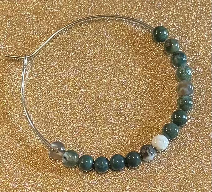 Crystal Beaded Hoop Earrings