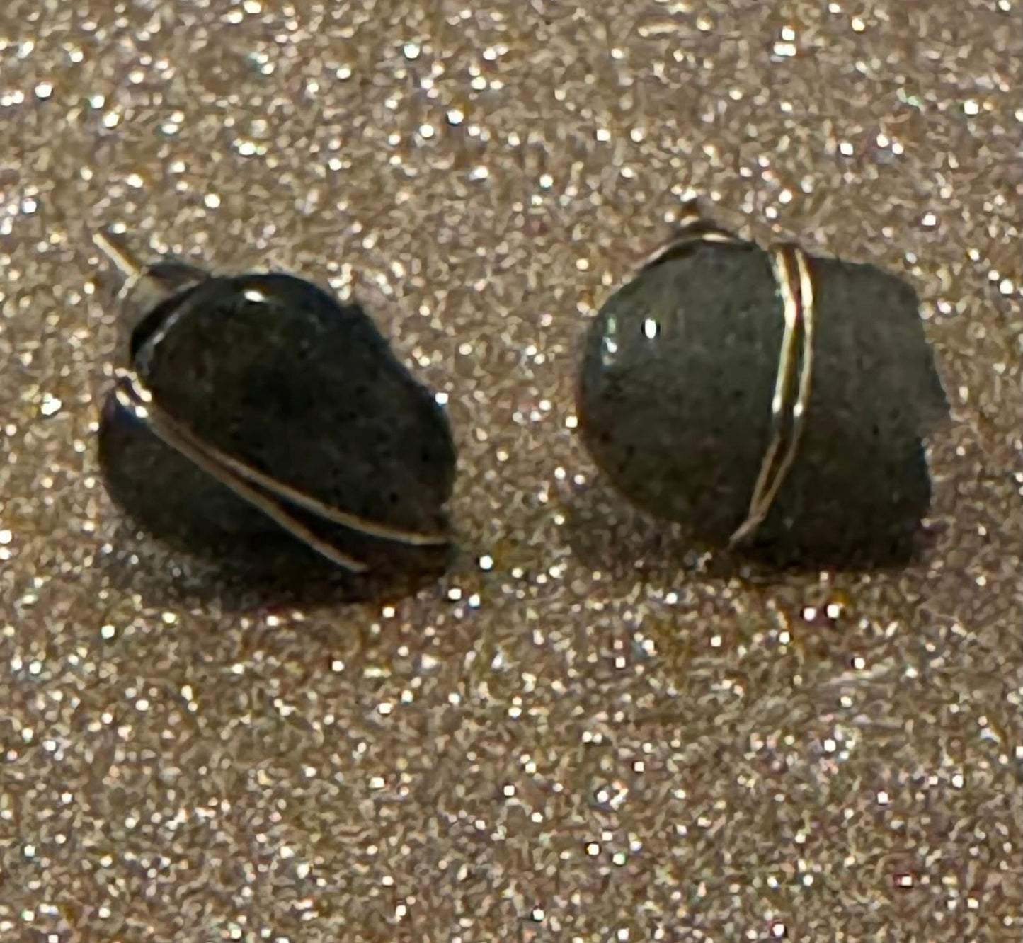 Wire Wrapped Crystal Stud Earrings