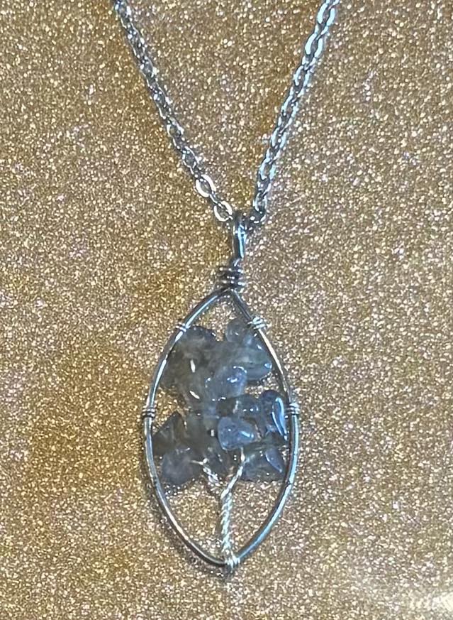Crystal Oval Tree of Life Necklace