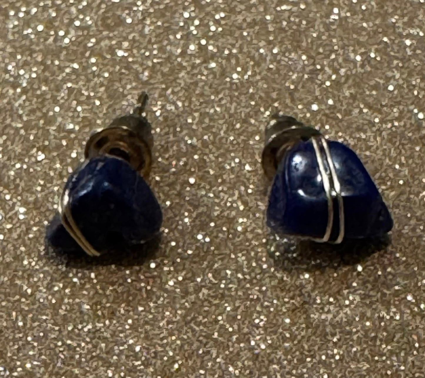 Wire Wrapped Crystal Stud Earrings