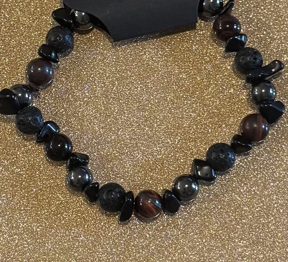Mixed chipped and Beaded Crystal Bracelet
