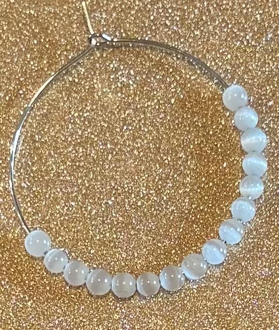 Crystal Beaded Hoop Earrings