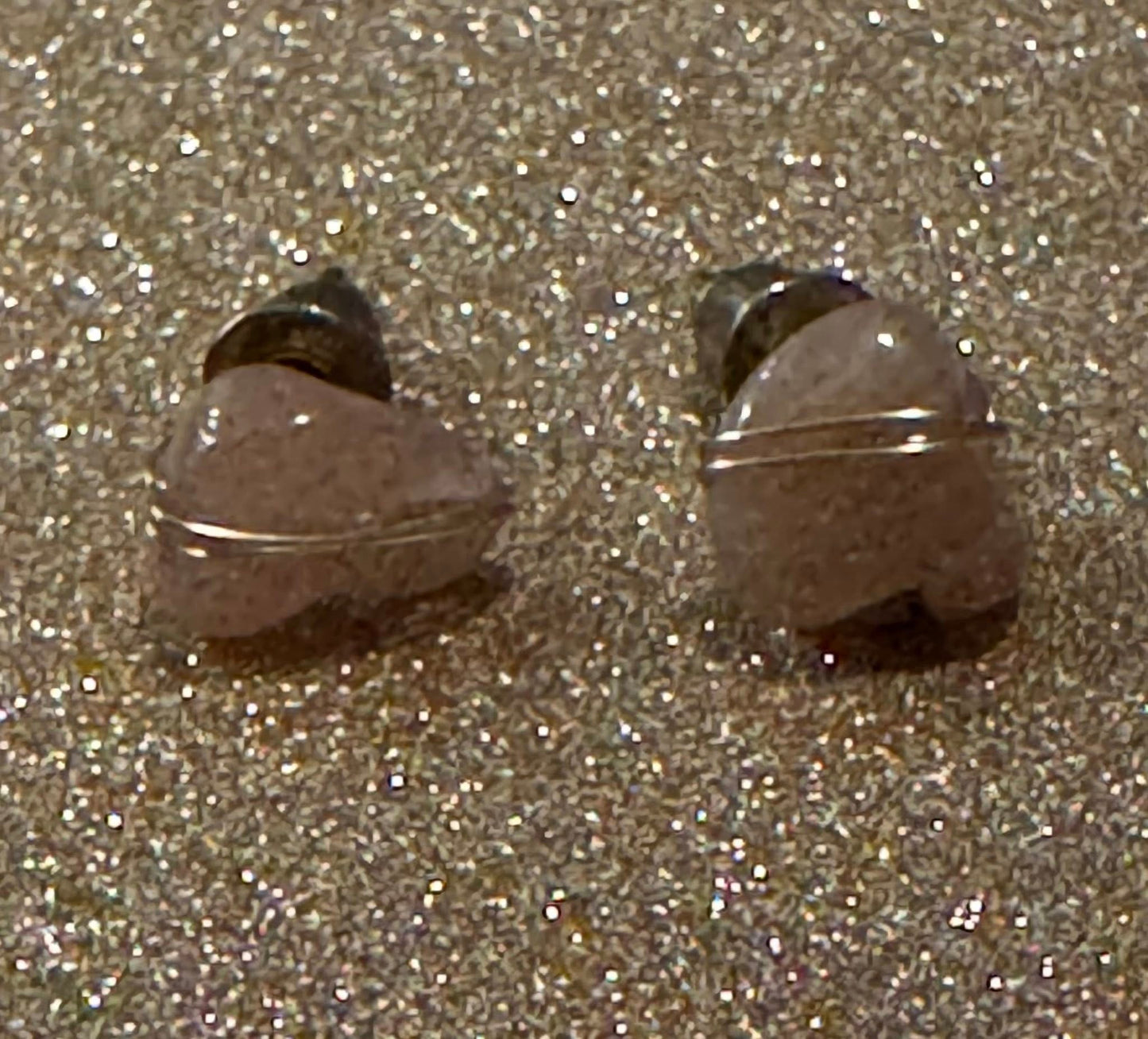 Wire Wrapped Crystal Stud Earrings