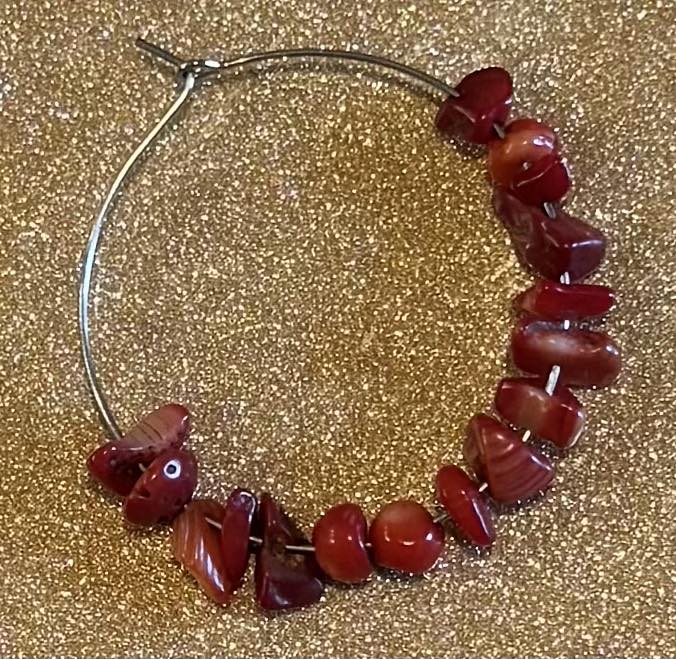 Chipped Crystal Hoop Earrings