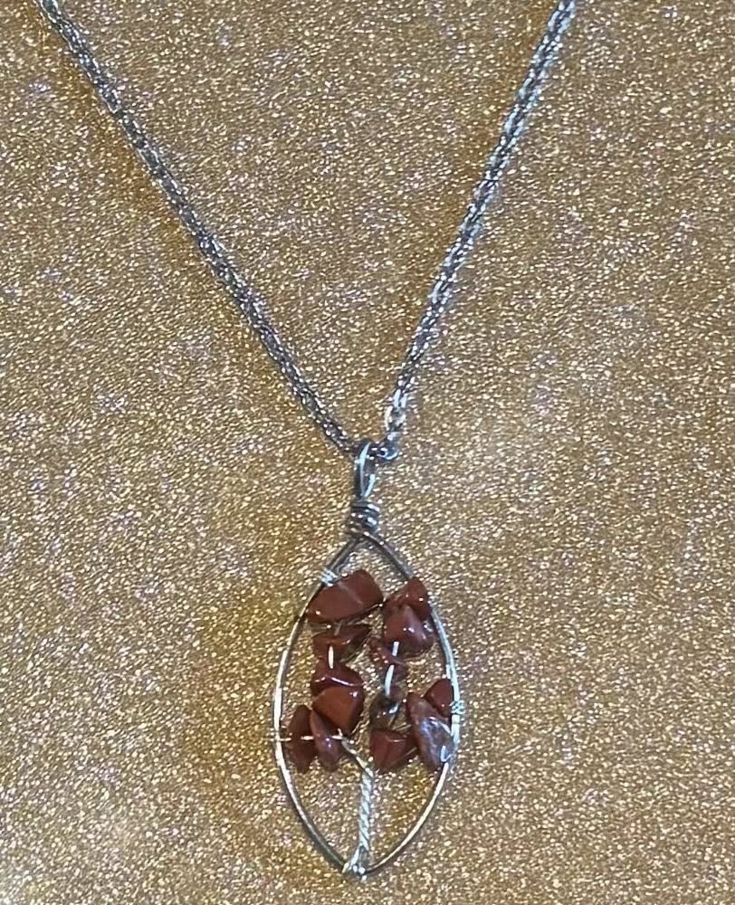 Crystal Oval Tree of Life Necklace