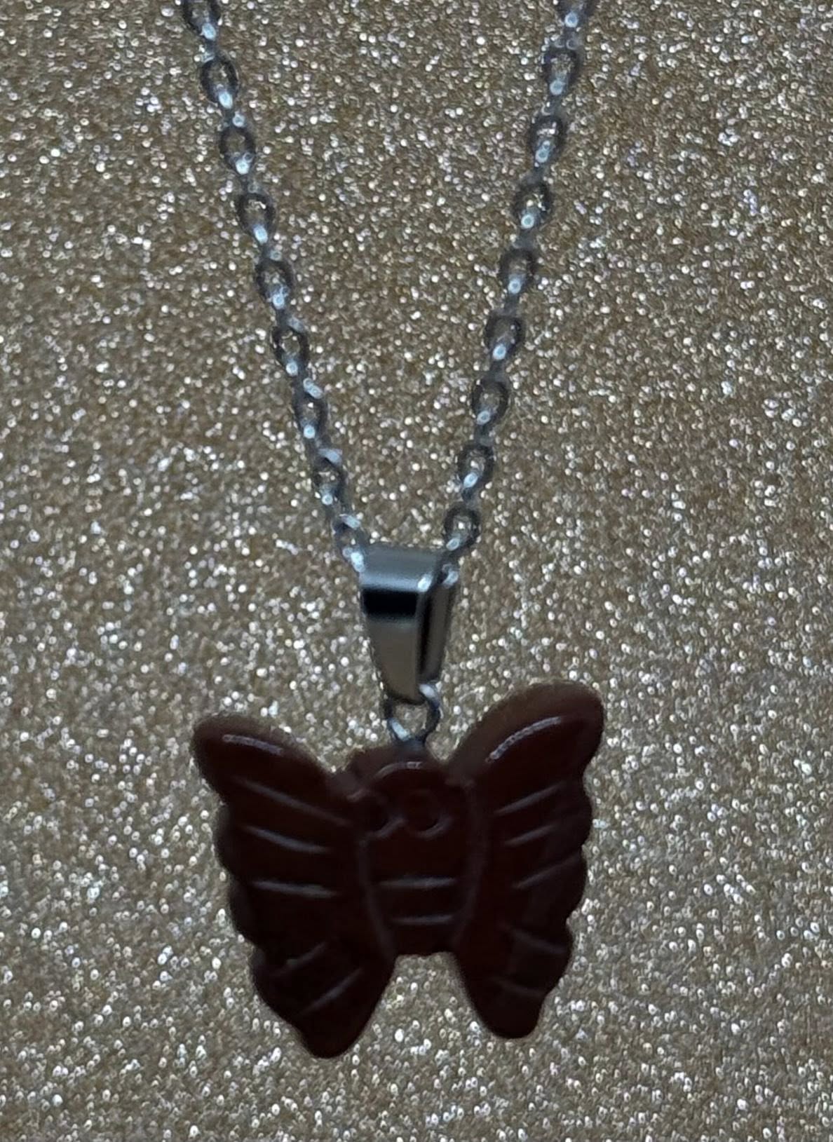 Red Jasper Butterfly Necklace