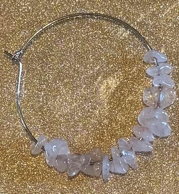 Chipped Crystal Hoop Earrings