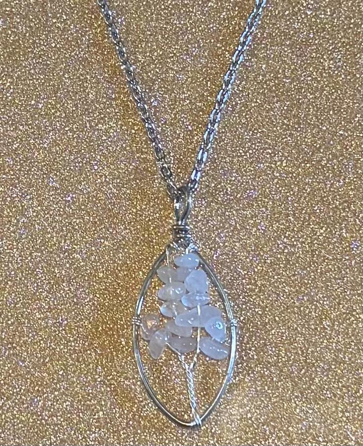 Crystal Oval Tree of Life Necklace