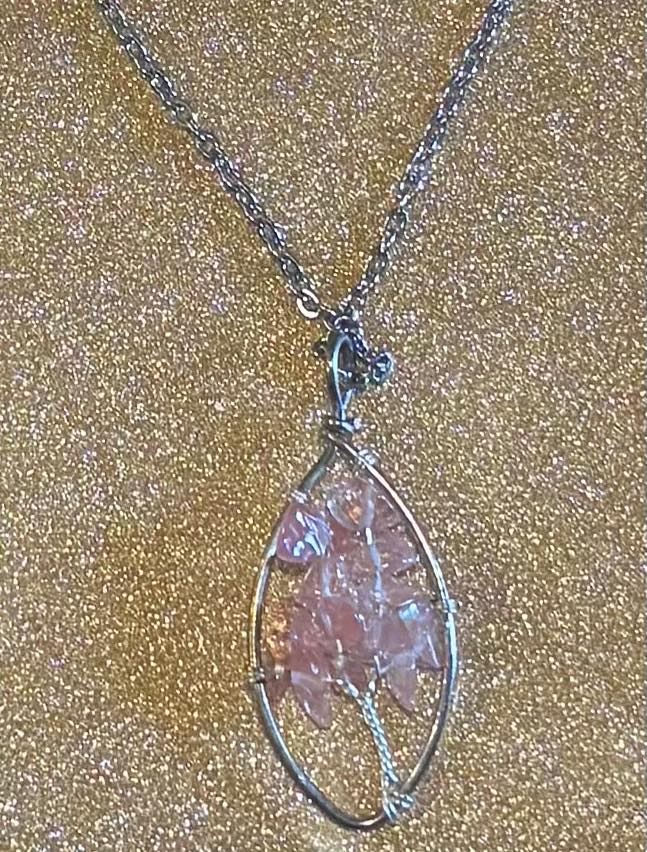 Crystal Oval Tree of Life Necklace
