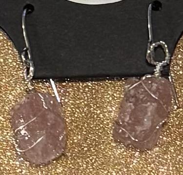 Wire Wrapped Crystal Earrings