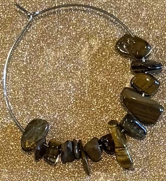 Chipped Crystal Hoop Earrings