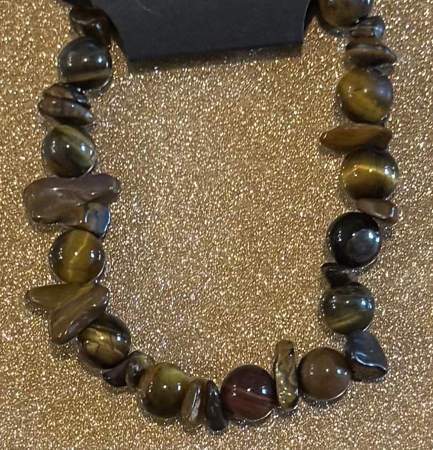 Mixed chipped and Beaded Crystal Bracelet
