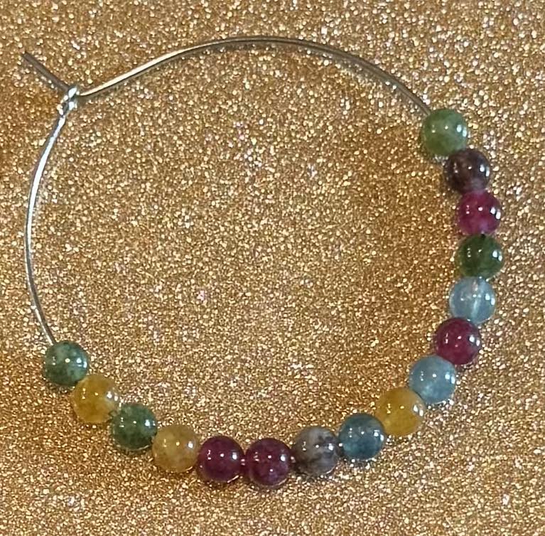 Crystal Beaded Hoop Earrings