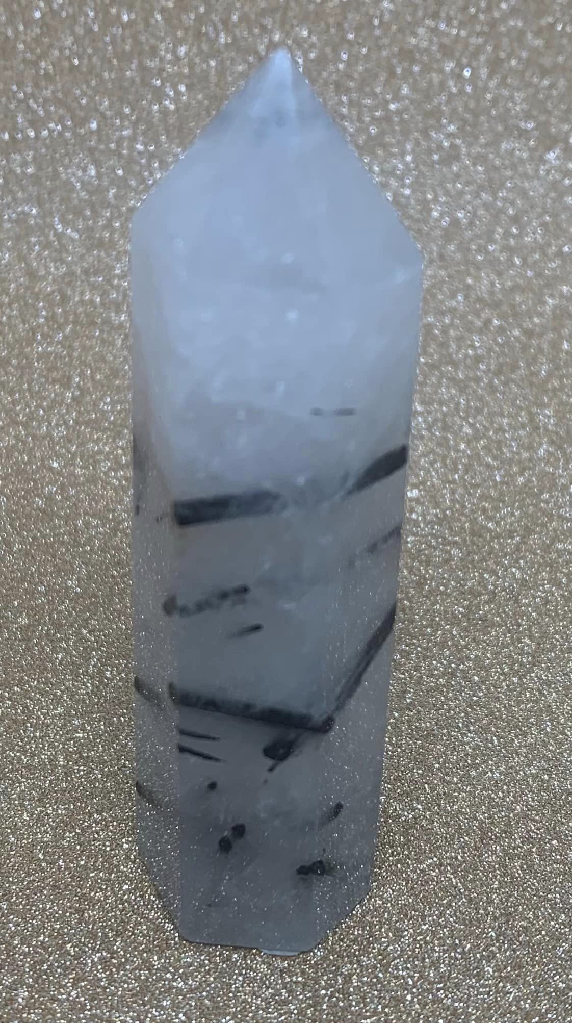 Black Tourmalinated Quartz Tower