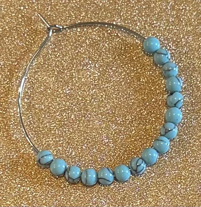 Crystal Beaded Hoop Earrings
