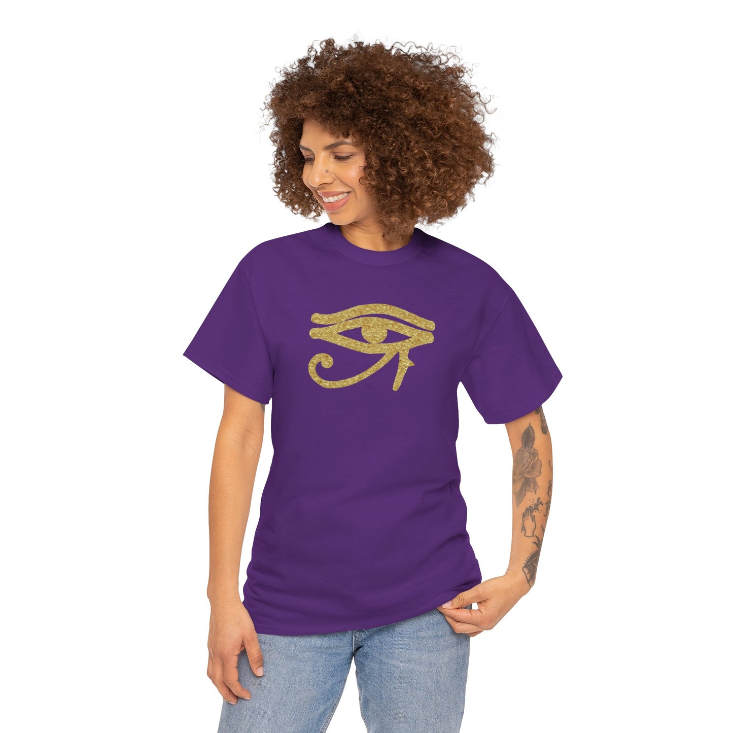 Unisex Heavy Cotton Tee- Eye Of Horus Protection