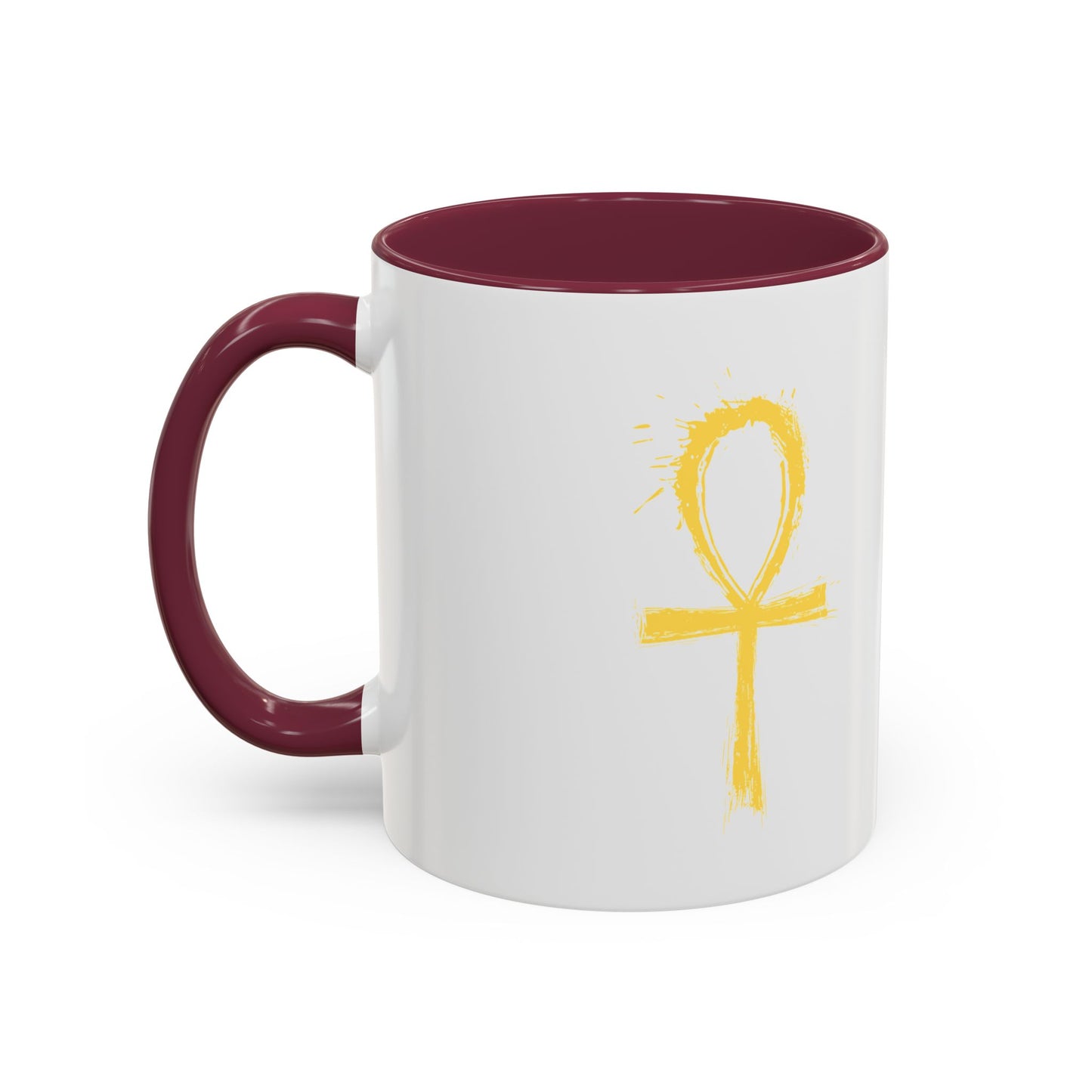 Colorful Mugs, 11oz-Golden Ankh