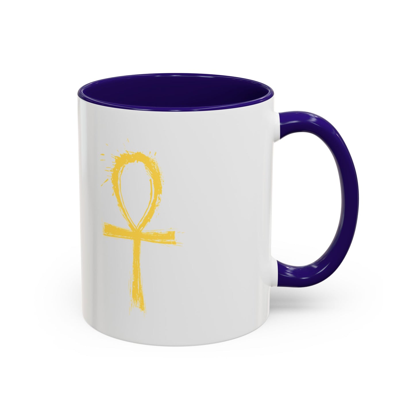Colorful Mugs, 11oz-Golden Ankh