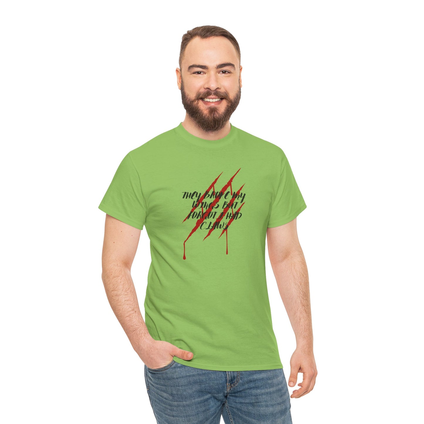 Unisex Heavy Cotton Tee- Broken Wings Claws