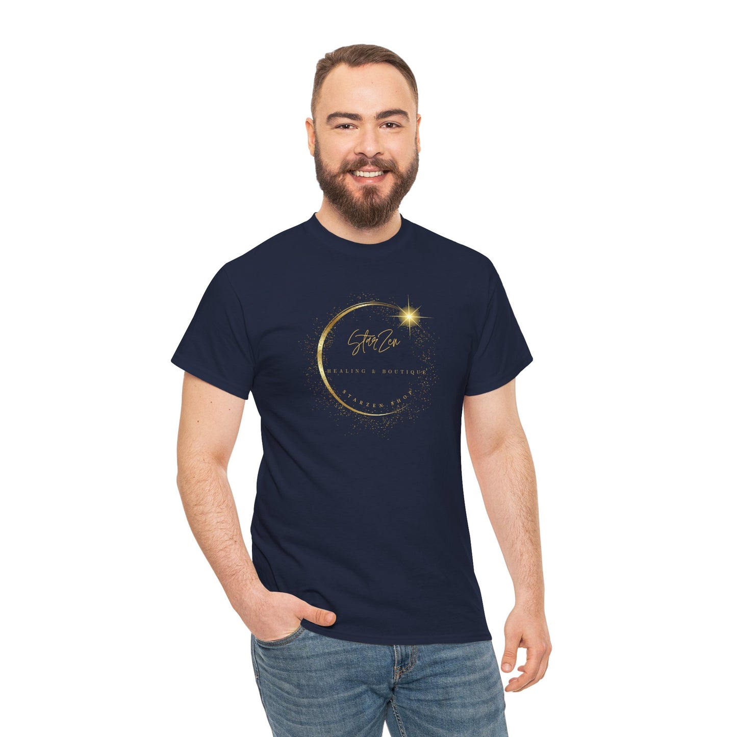 Unisex Heavy Cotton Tee-StarZen Logo