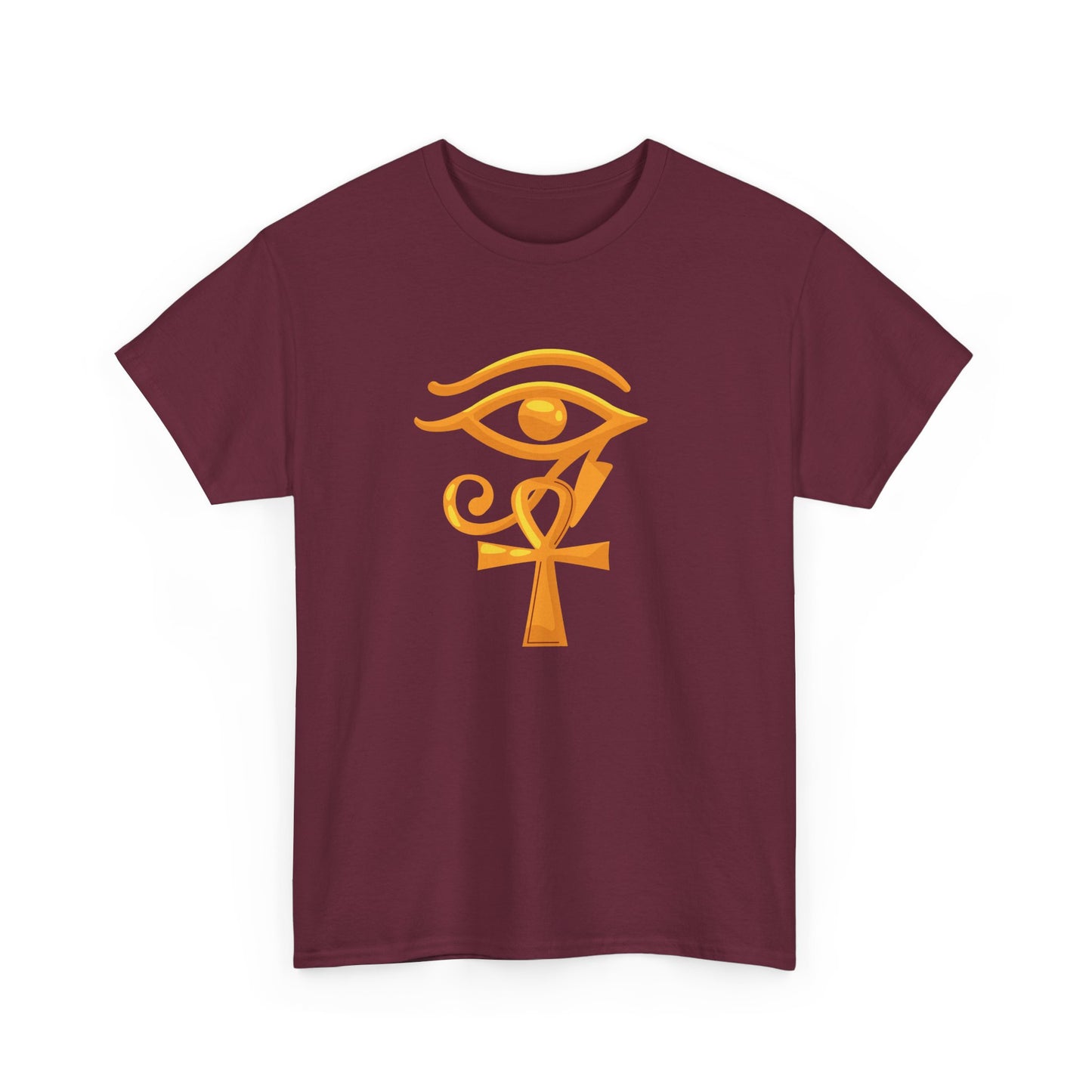 Unisex Heavy Cotton Tee- Eye of Horus Ankh