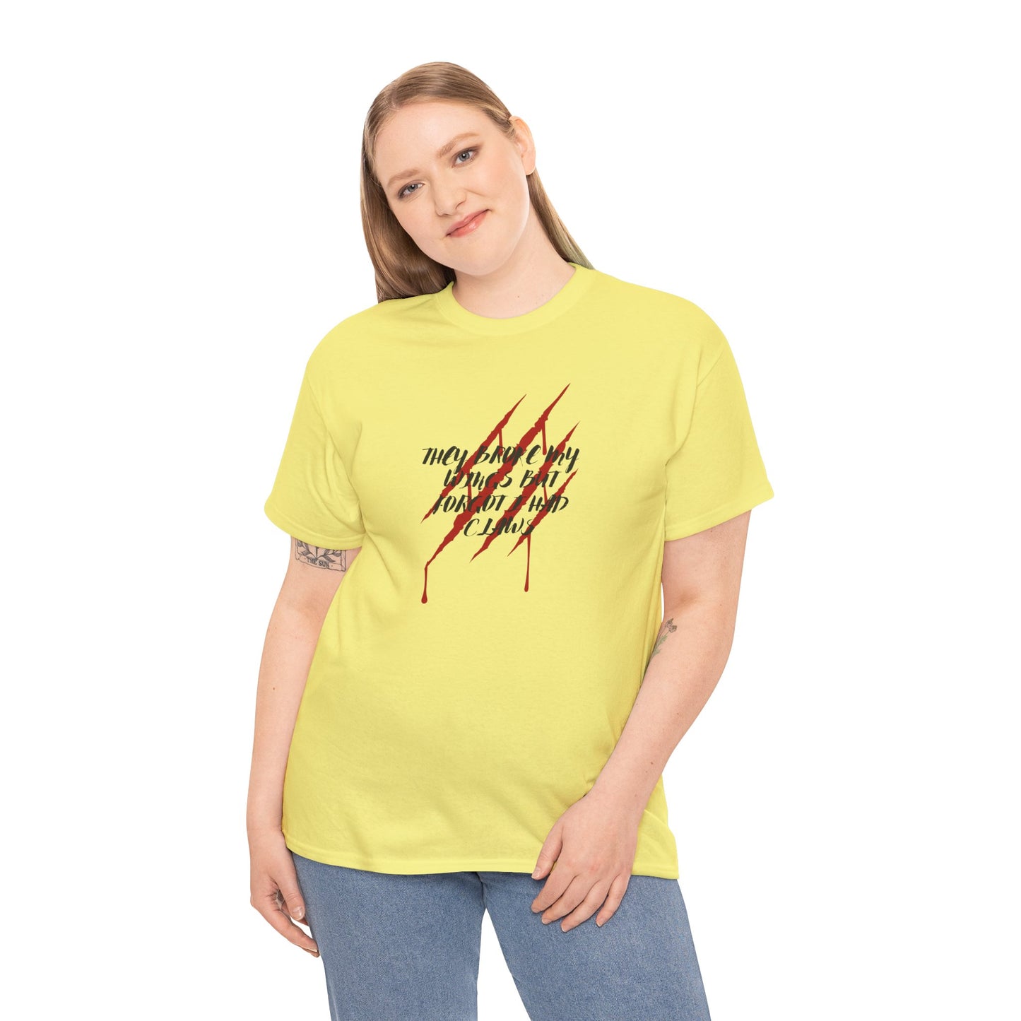 Unisex Heavy Cotton Tee- Broken Wings Claws