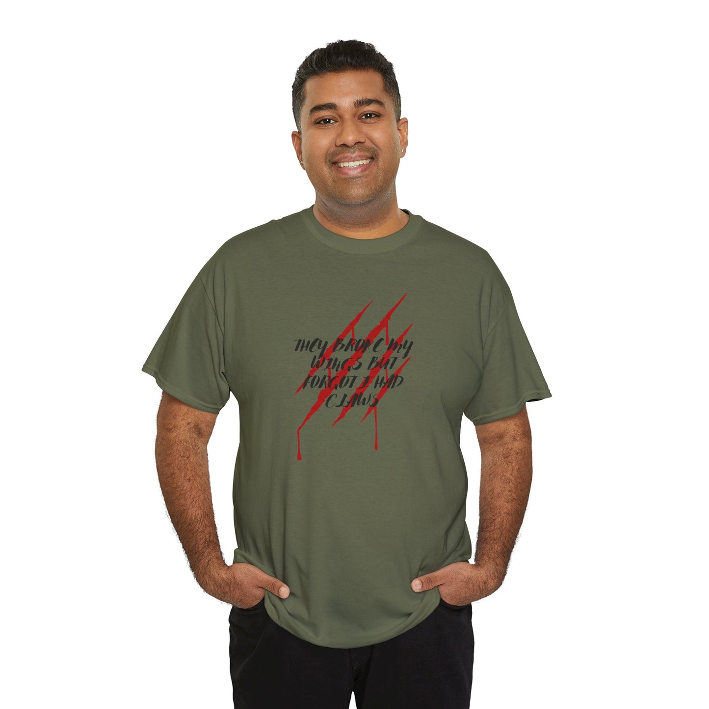 Unisex Heavy Cotton Tee- Broken Wings Claws