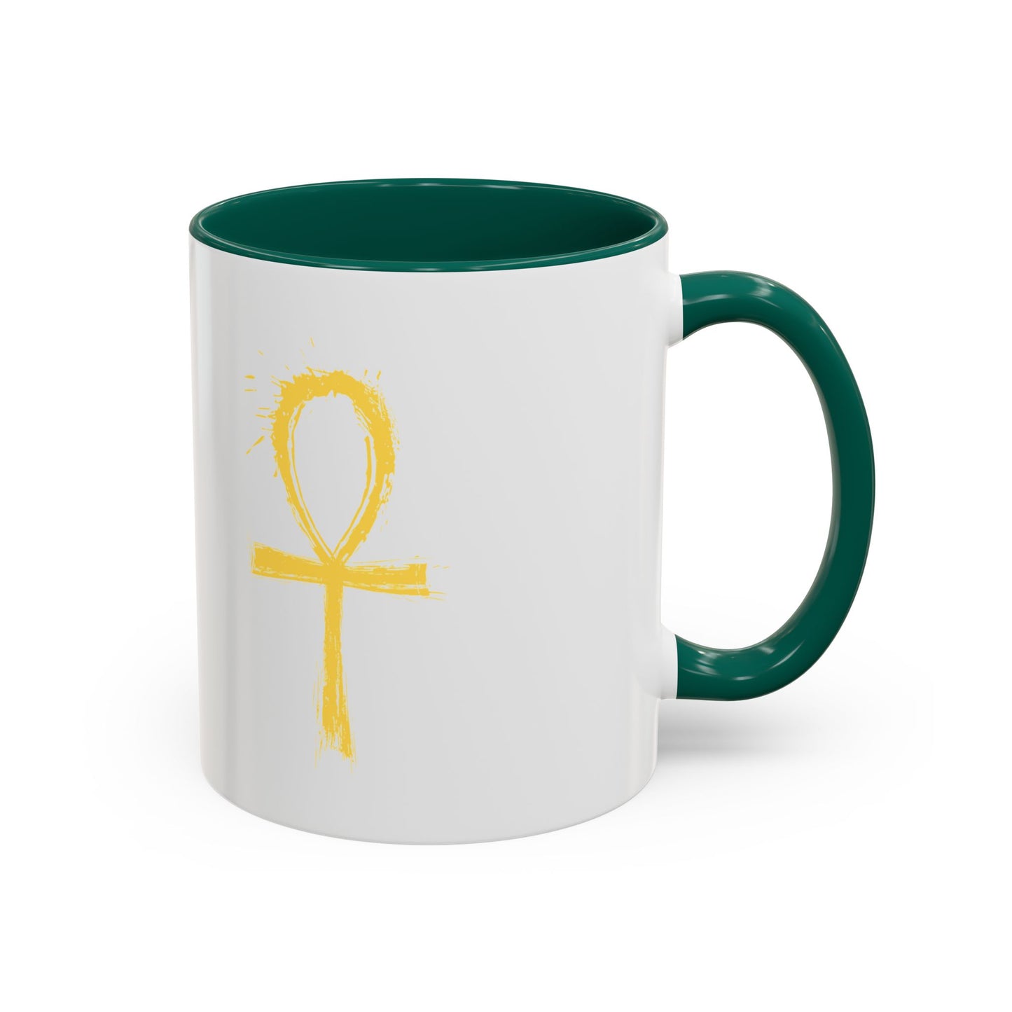 Colorful Mugs, 11oz-Golden Ankh