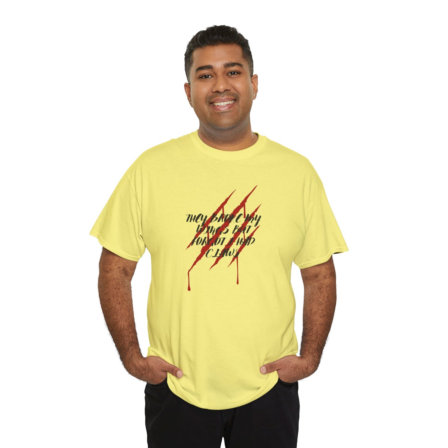 Unisex Heavy Cotton Tee- Broken Wings Claws