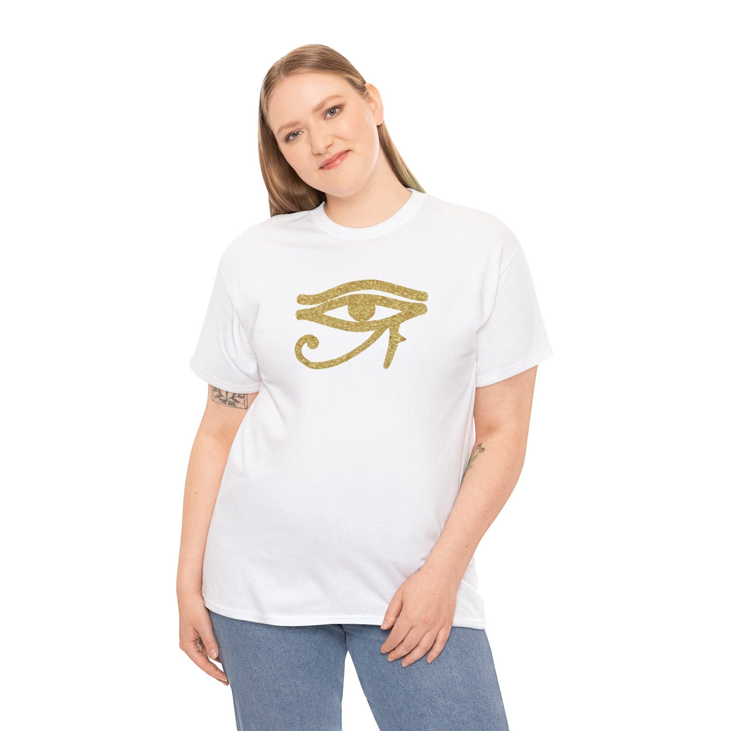 Unisex Heavy Cotton Tee- Eye Of Horus Protection