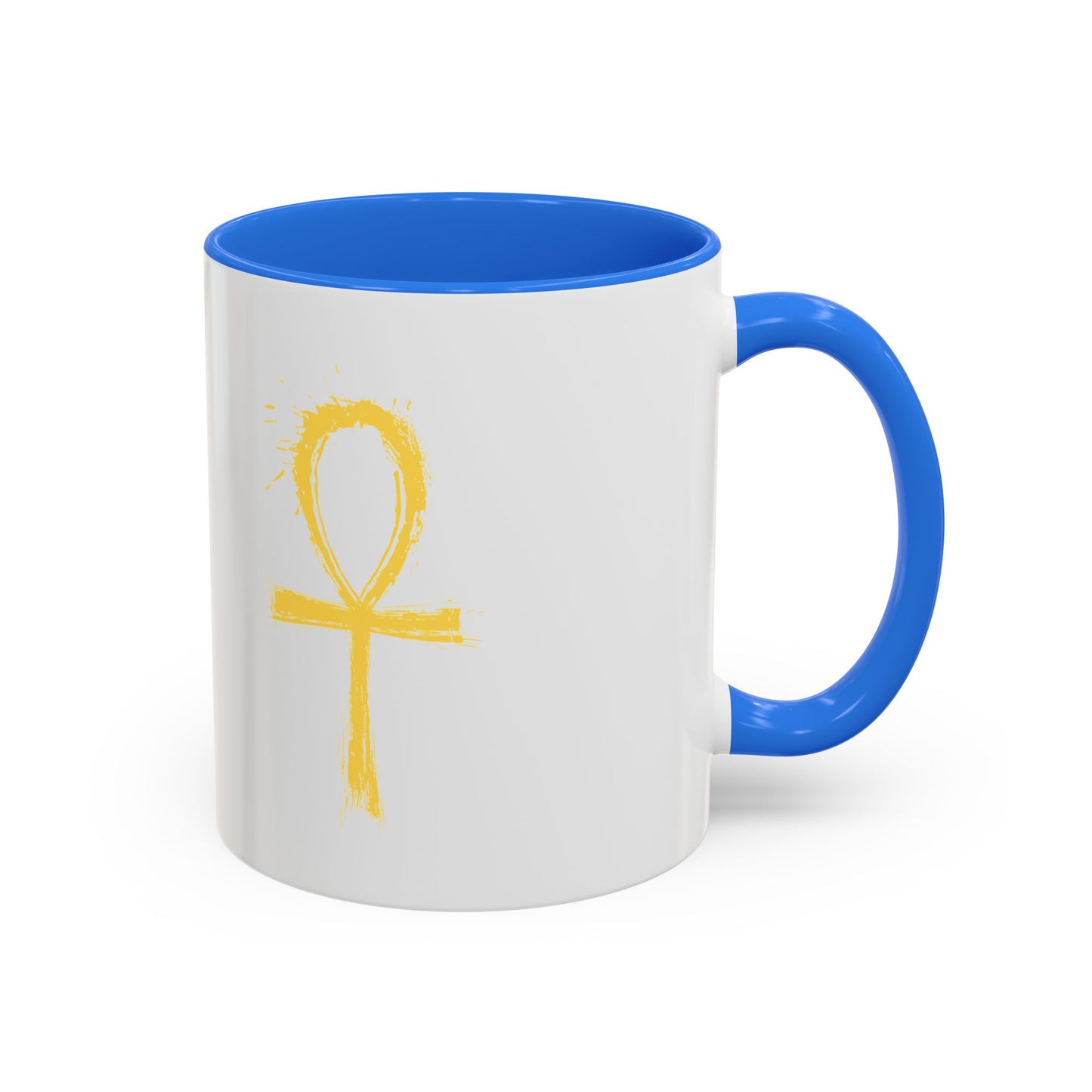 Colorful Mugs, 11oz-Golden Ankh