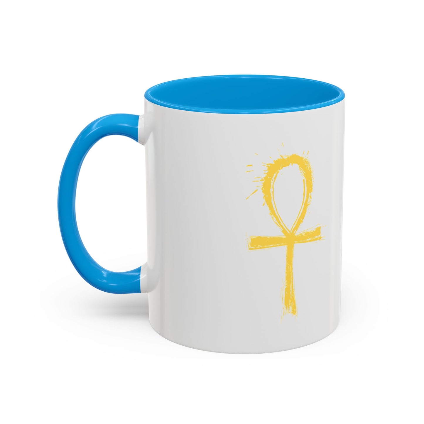 Colorful Mugs, 11oz-Golden Ankh