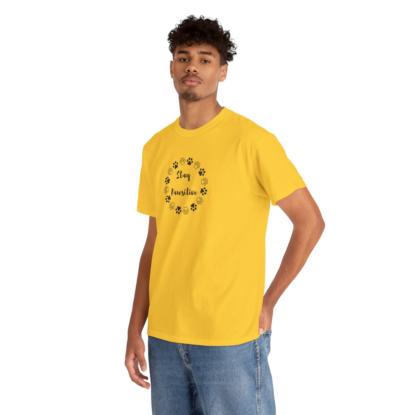 Unisex Heavy Cotton Tee- Stay Pawsitive