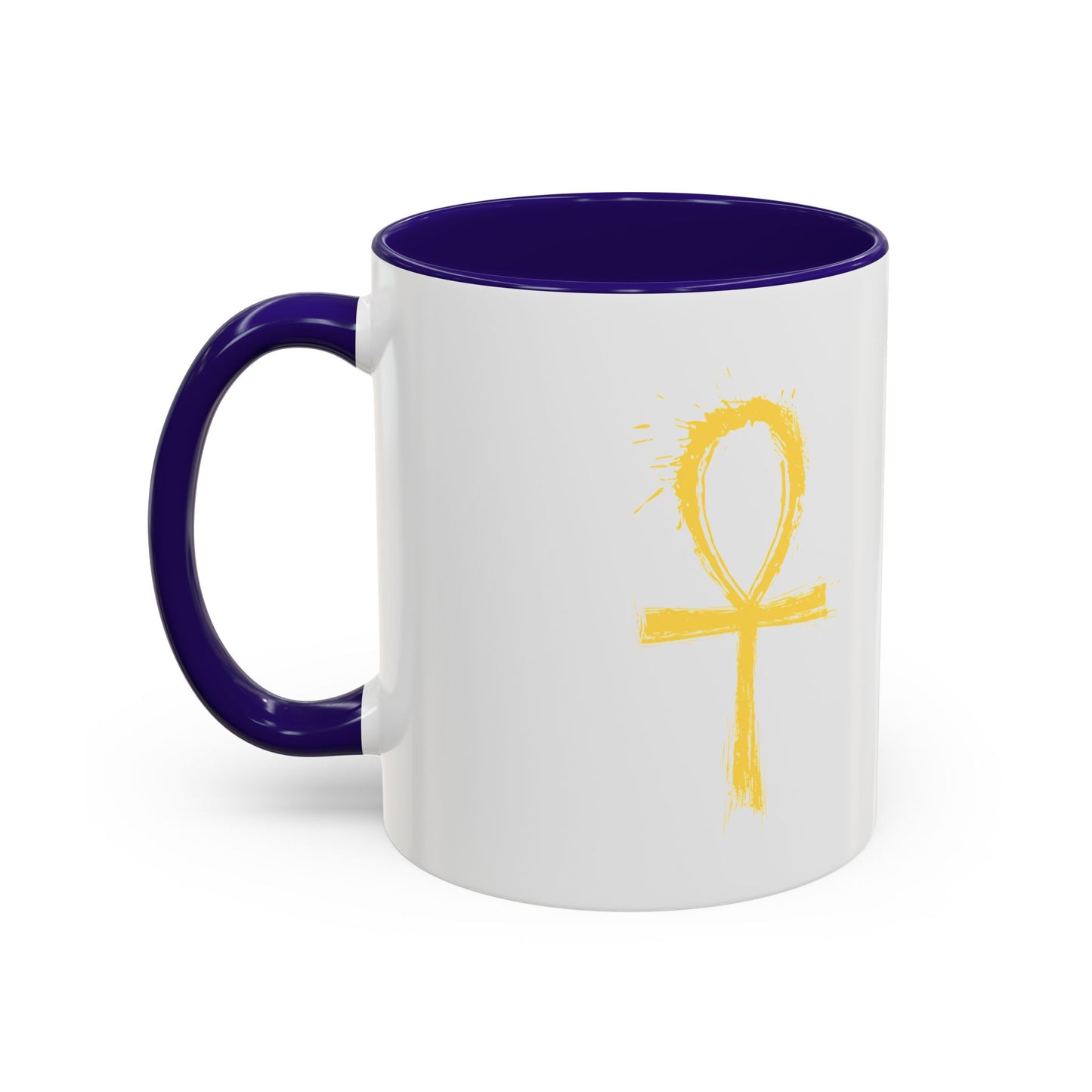 Colorful Mugs, 11oz-Golden Ankh