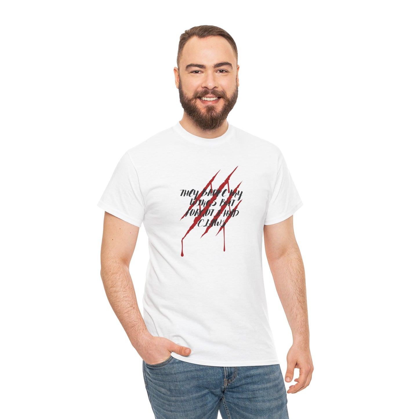 Unisex Heavy Cotton Tee- Broken Wings Claws