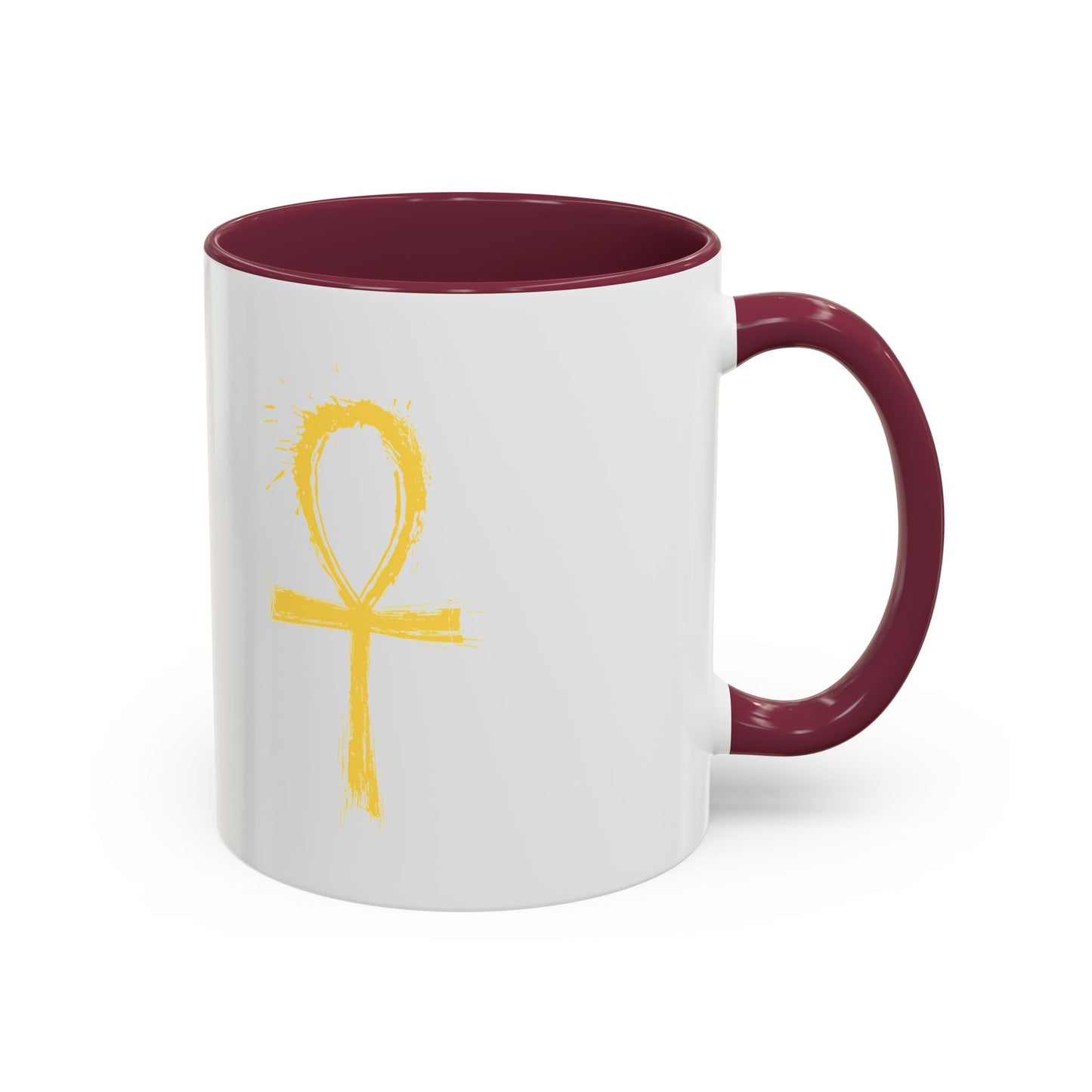 Colorful Mugs, 11oz-Golden Ankh