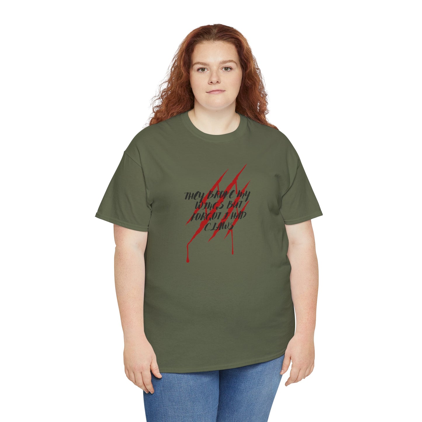 Unisex Heavy Cotton Tee- Broken Wings Claws