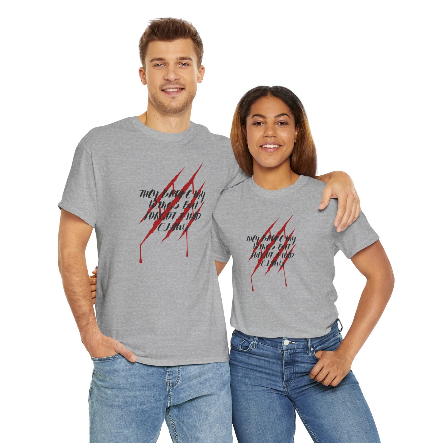 Unisex Heavy Cotton Tee- Broken Wings Claws