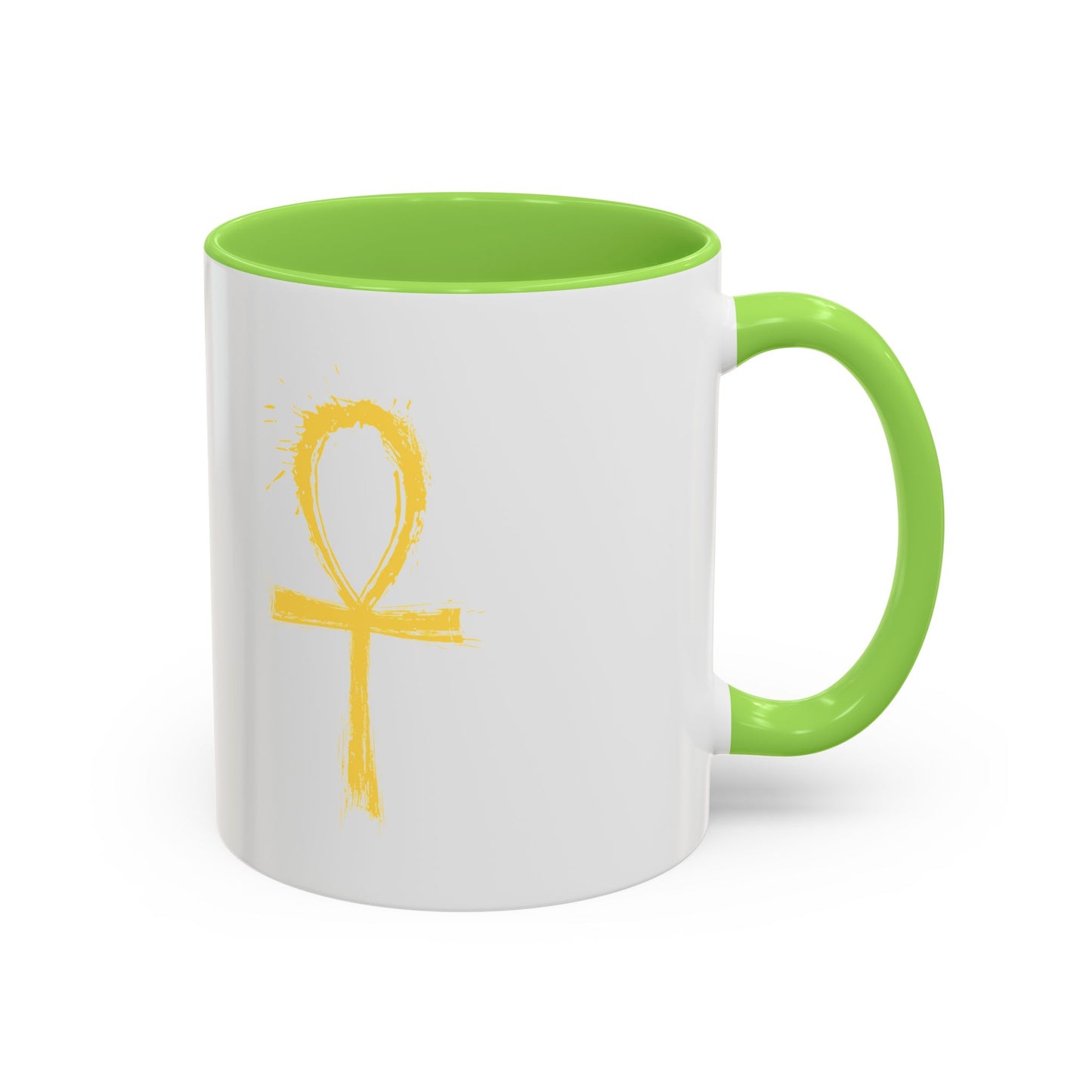 Colorful Mugs, 11oz-Golden Ankh