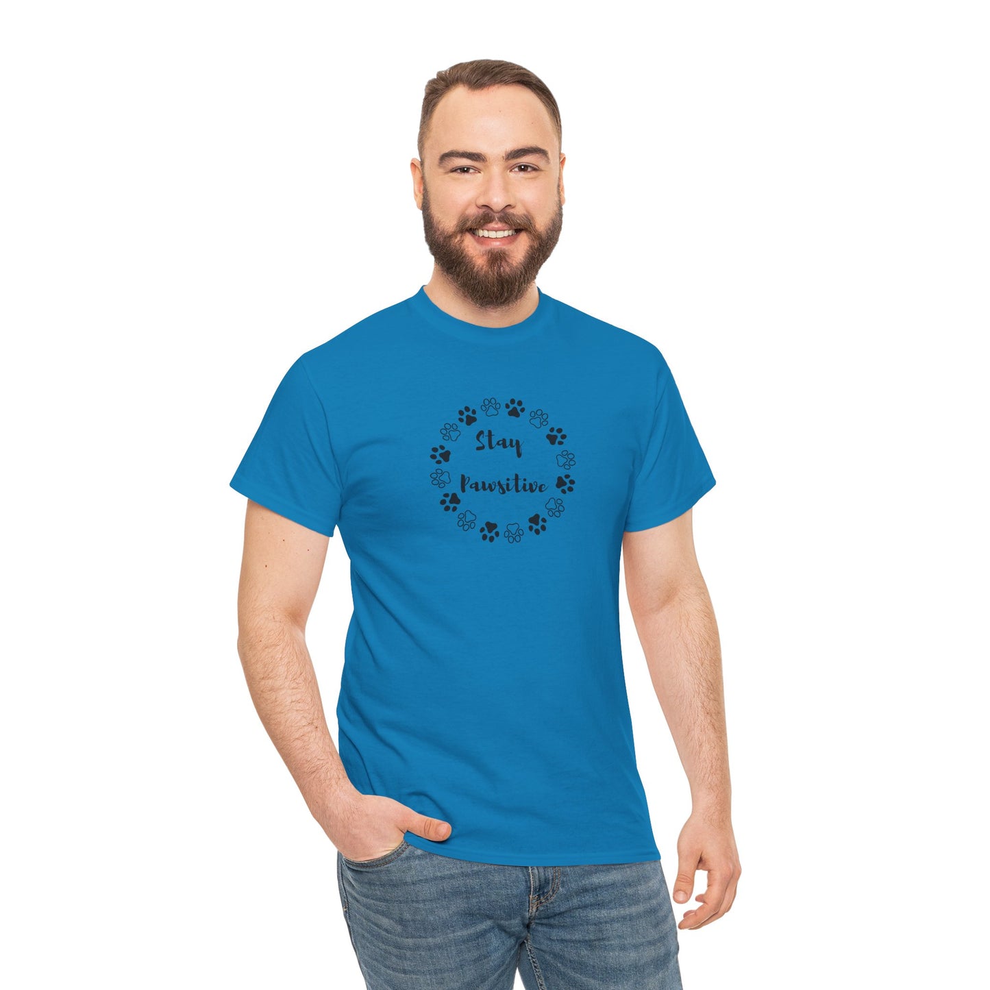 Unisex Heavy Cotton Tee- Stay Pawsitive