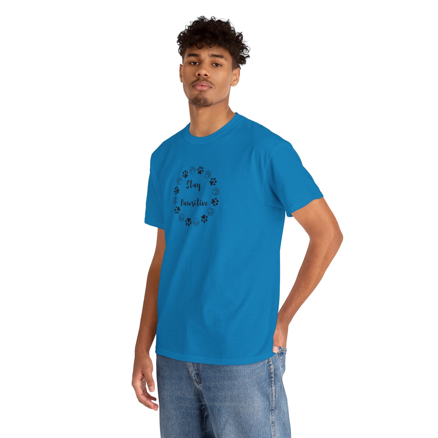 Unisex Heavy Cotton Tee- Stay Pawsitive