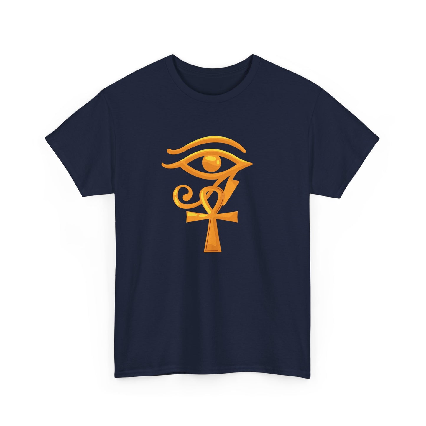 Unisex Heavy Cotton Tee- Eye of Horus Ankh