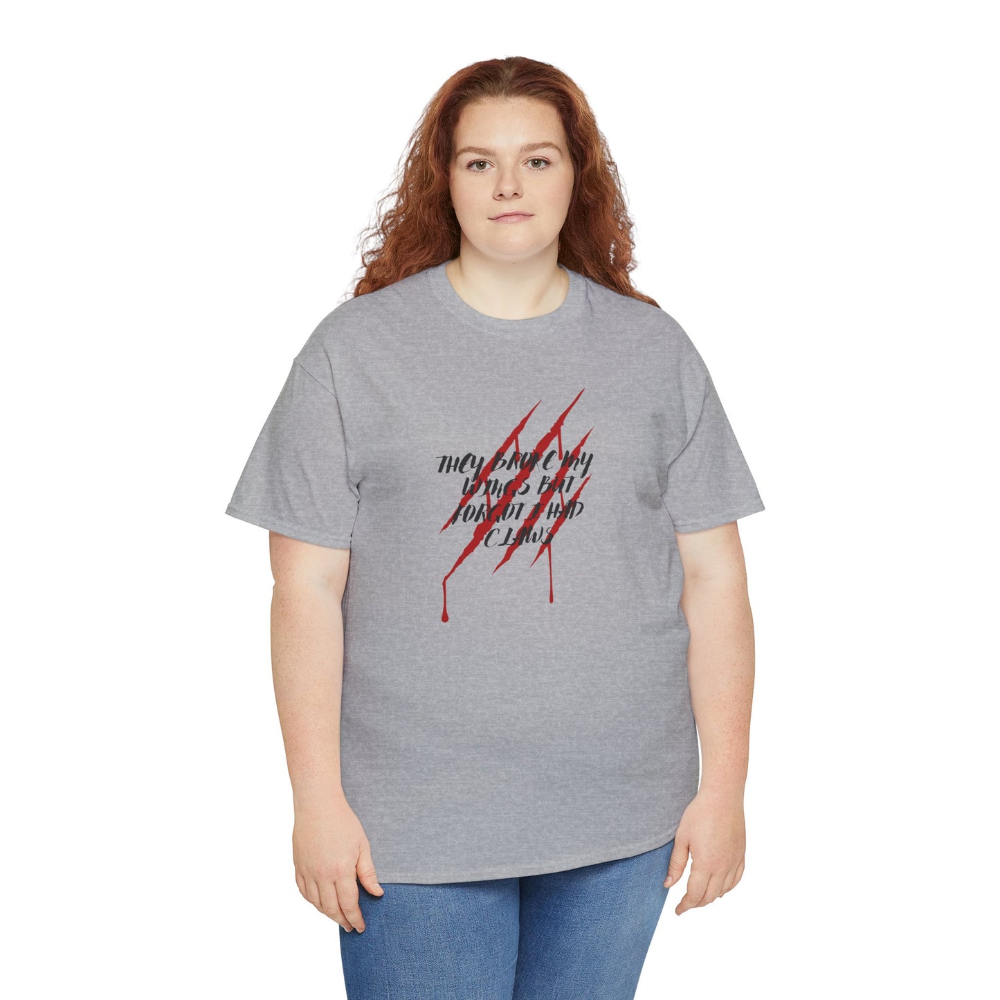 Unisex Heavy Cotton Tee- Broken Wings Claws