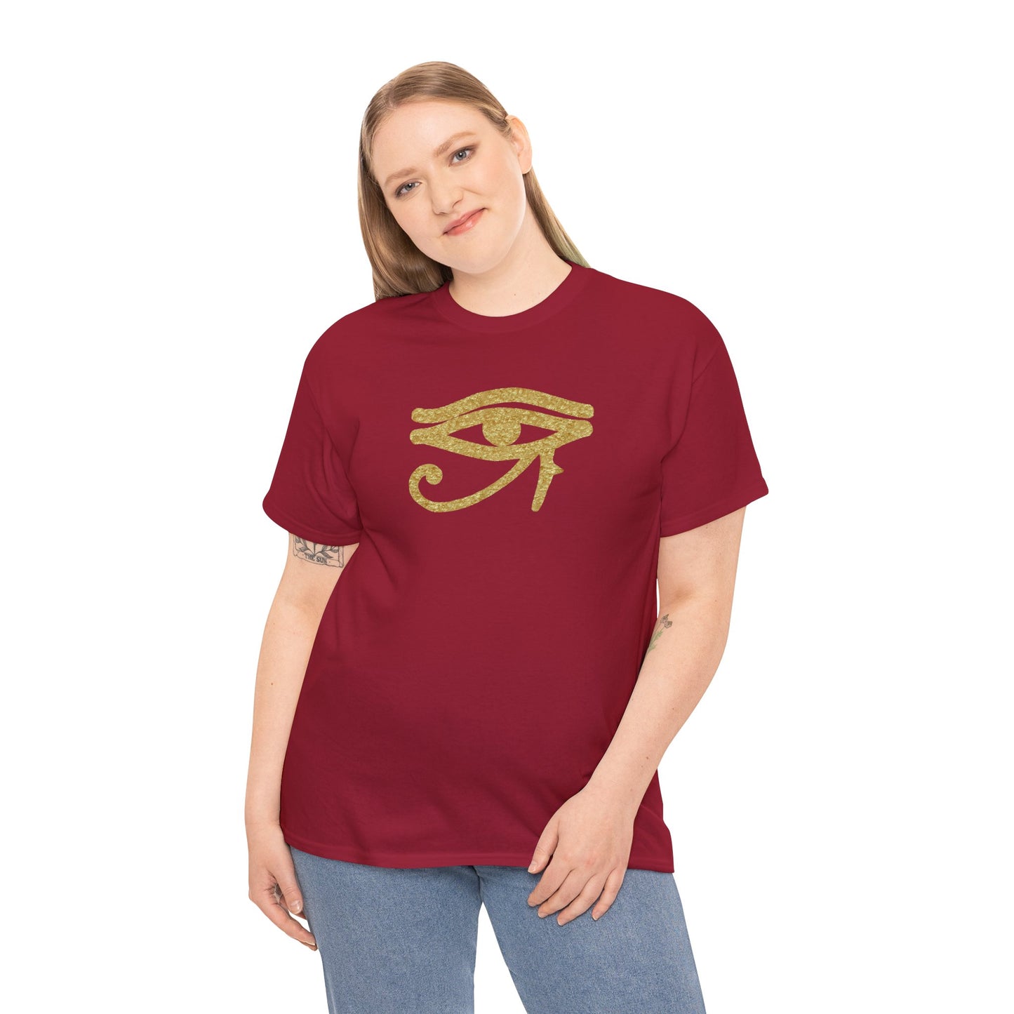 Unisex Heavy Cotton Tee- Eye Of Horus Protection