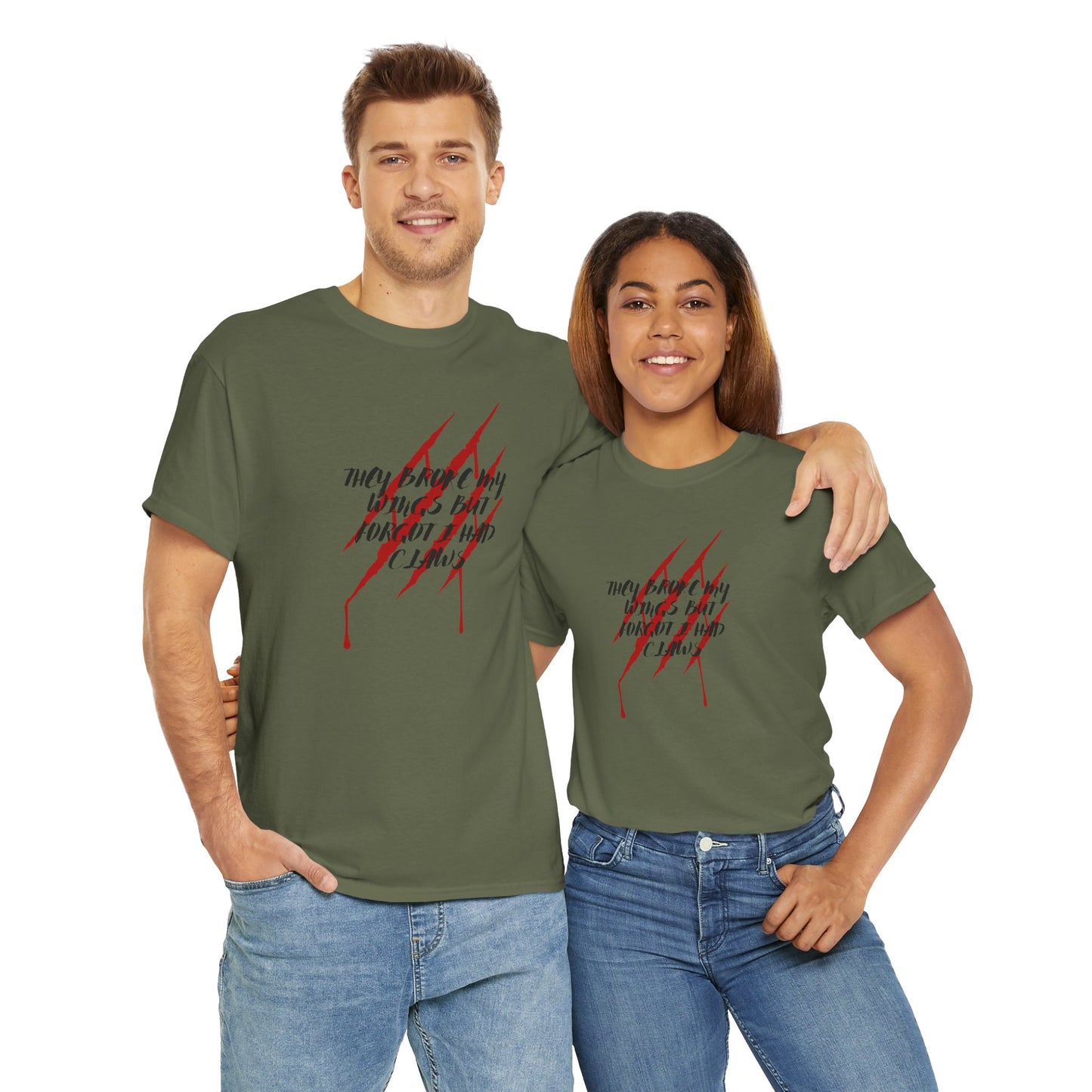 Unisex Heavy Cotton Tee- Broken Wings Claws