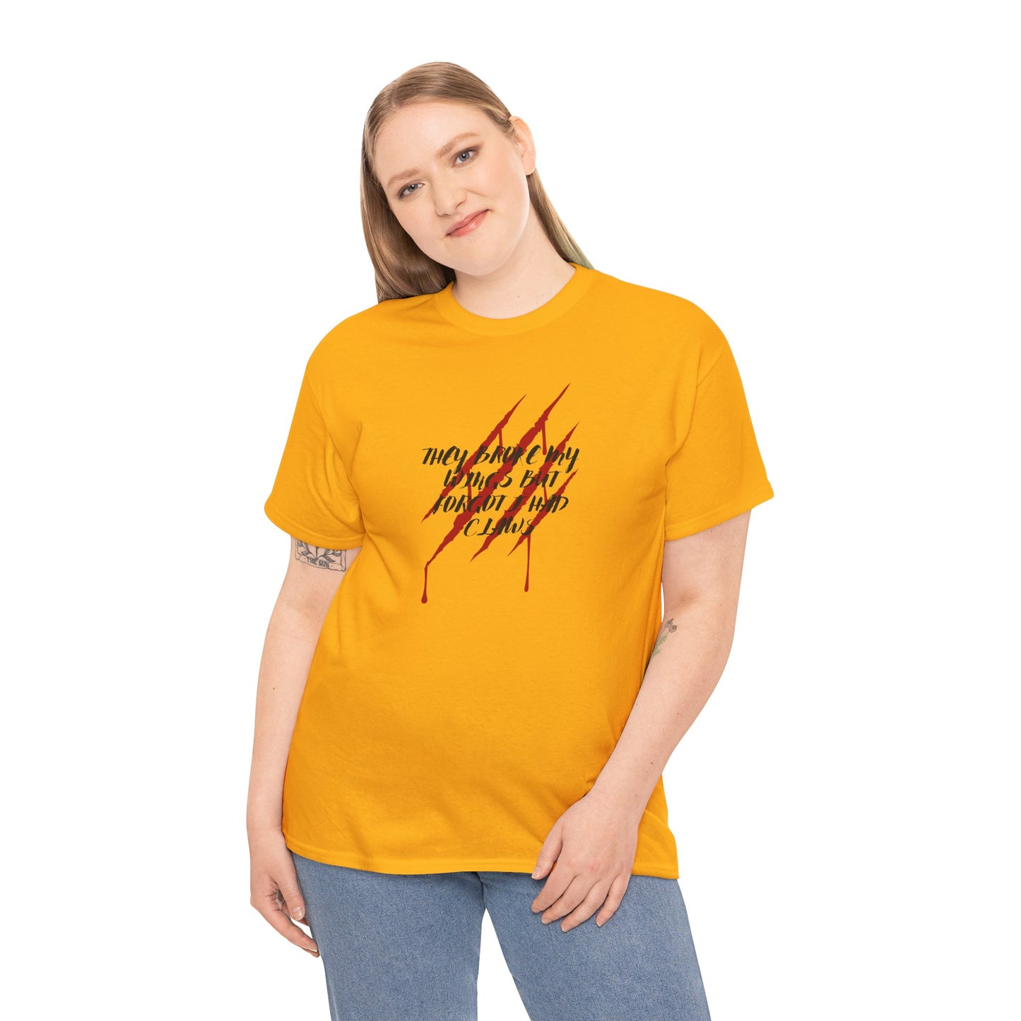 Unisex Heavy Cotton Tee- Broken Wings Claws