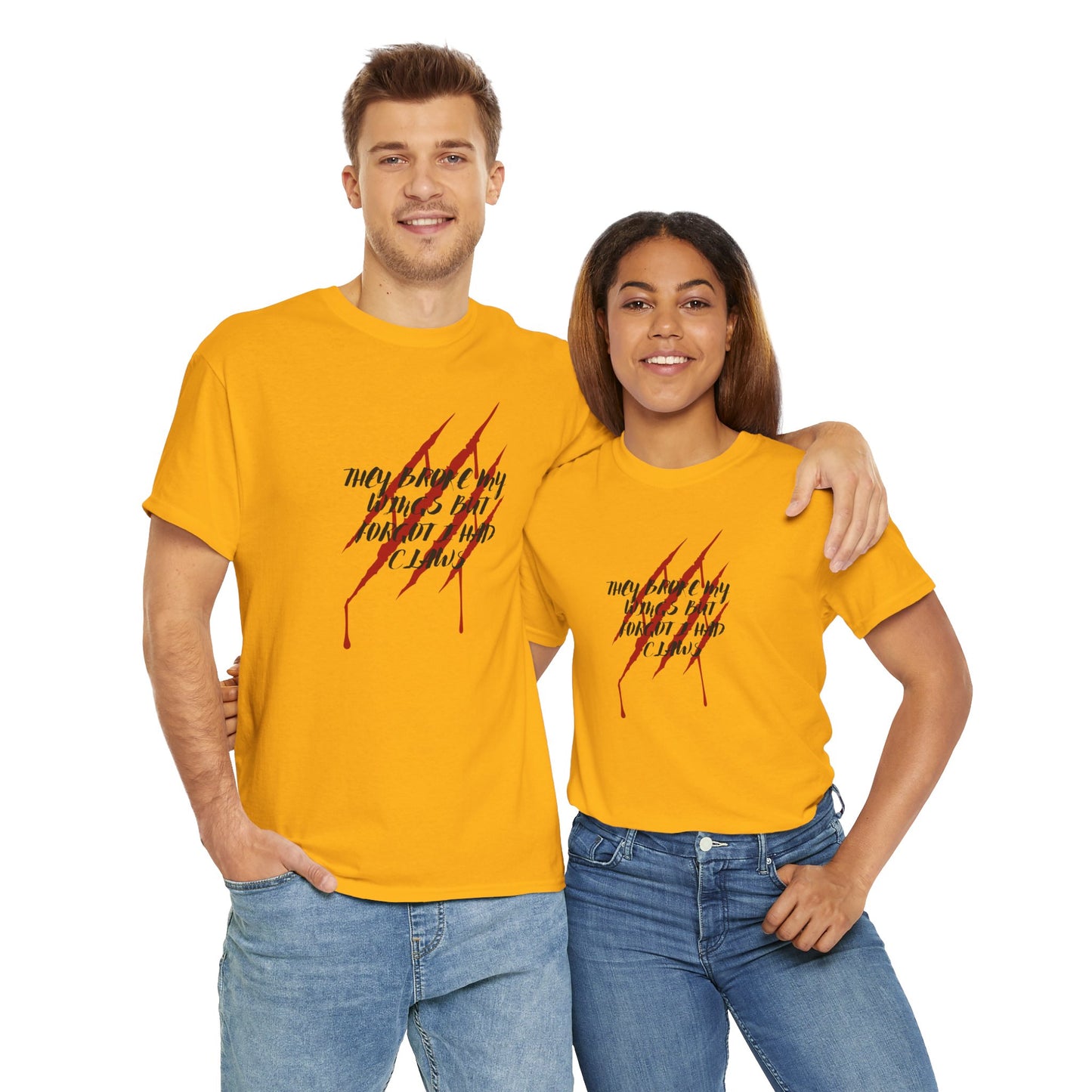 Unisex Heavy Cotton Tee- Broken Wings Claws