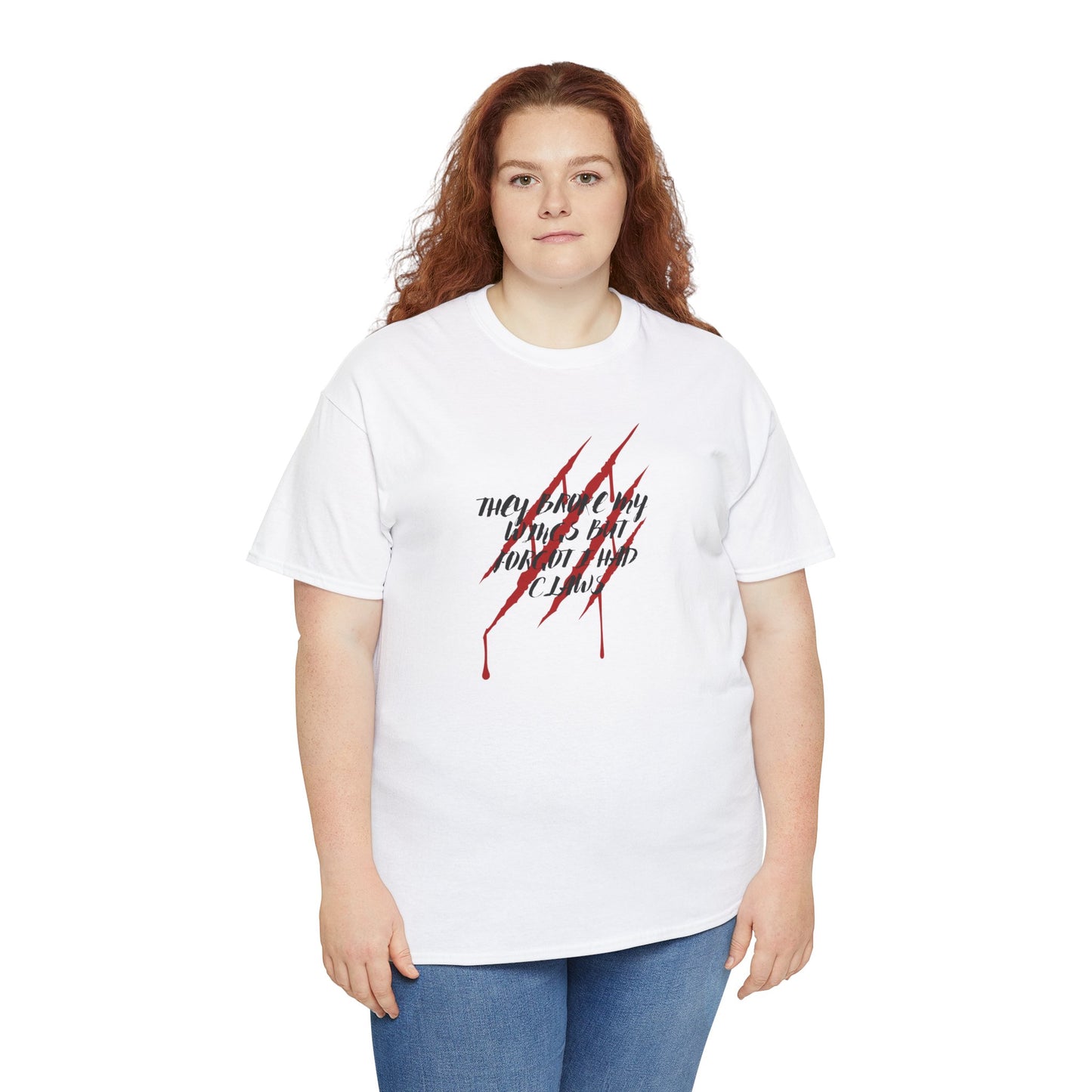 Unisex Heavy Cotton Tee- Broken Wings Claws