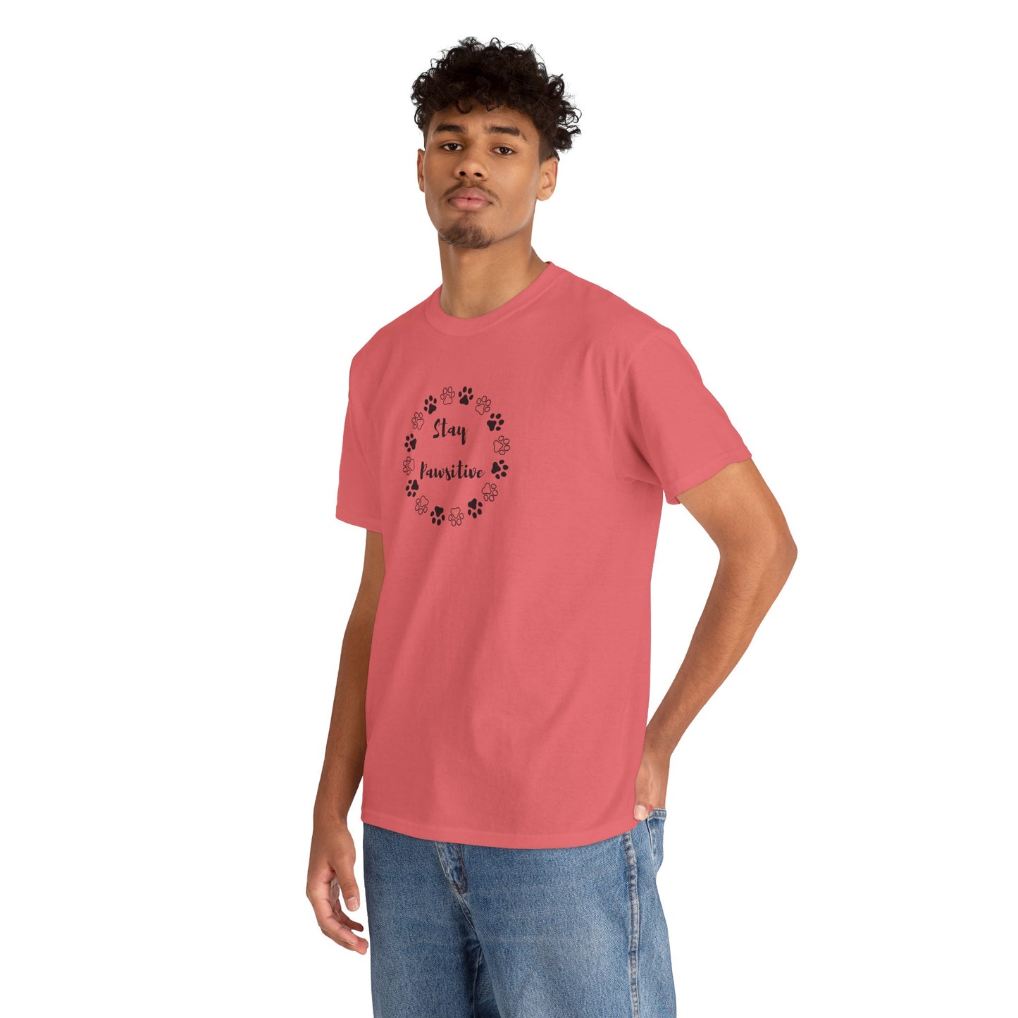 Unisex Heavy Cotton Tee- Stay Pawsitive